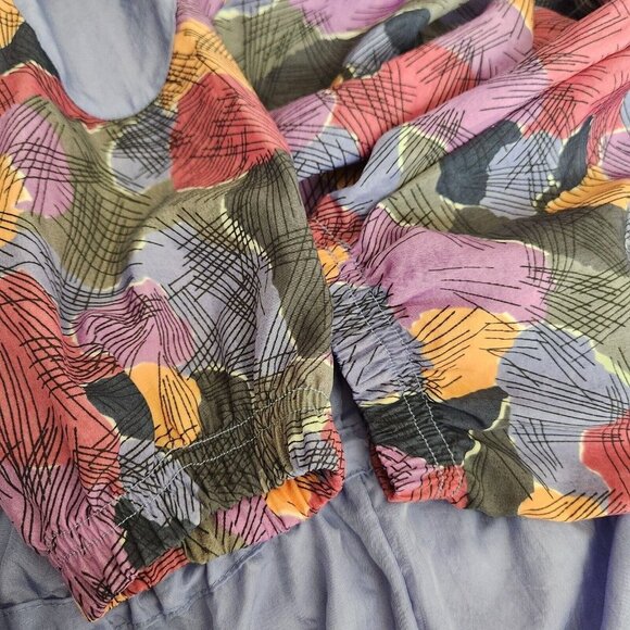 Vintage 90s Reebok Purple‎ Abstract Hooded Full Zip Track Long Jacket Size L - Picture 12 of 14